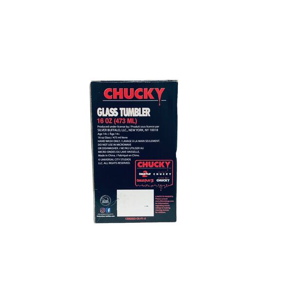 Chucky Child's Play 80's Horror Movie 16 oz. Tumbler NIB - Picture 3 of 5